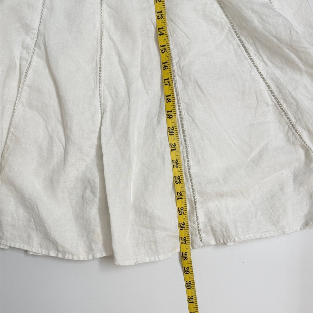 Jones New York 100% Linen Fully Lined A-Line Skirt Cream Size 8 - Picture 6 of 6